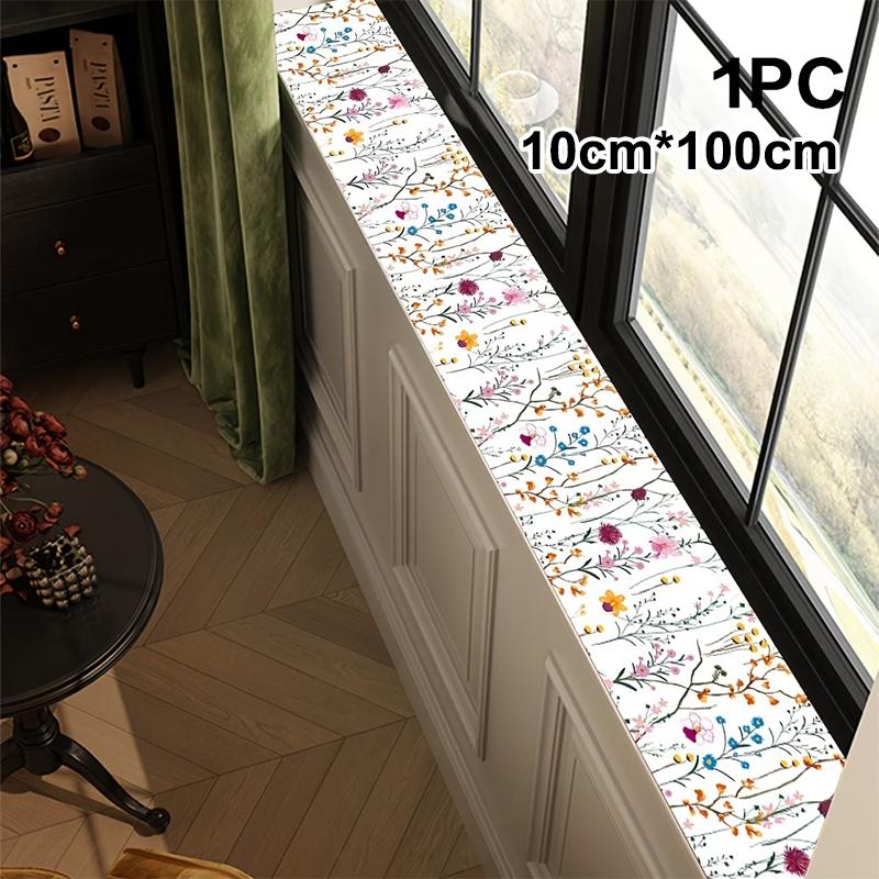 Absorbent Window Sill Pad Protector Rustic Plant Print Leak Proof Water Collecting Cushion for Household Office Decor