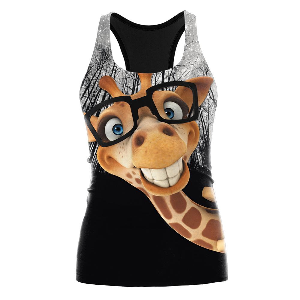 Summer Beach Vest Printed Halloween Ladies Sports Yoga Vest