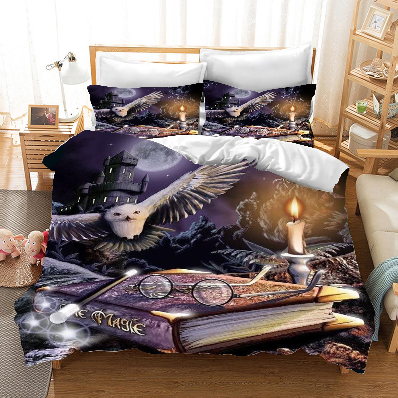 

Гаррі Поттер Поліестеровий Набір Постільної Білизни Підковдра Розмір Queen Бавовна Милий Принт Мультяшна Наволочка Підходить Для Дітей 180x210cm