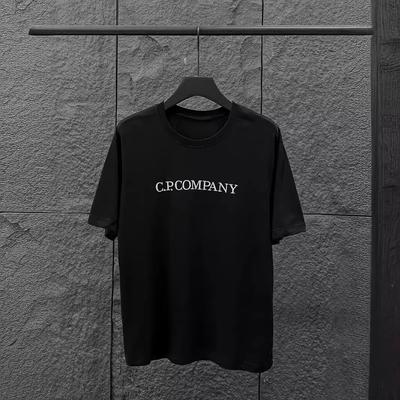 Trend Sport 2025 Parent-child Summer CP Letter Printed Trendy Brand Pure Cotton Round-neck Short Sleeves for Both Men and Women