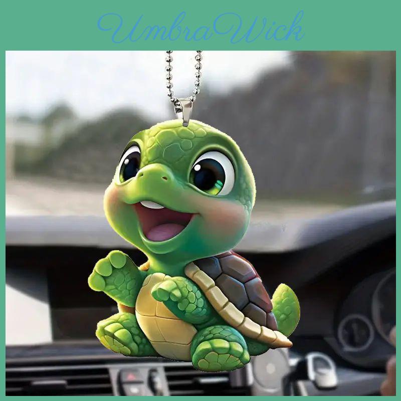 Whimsical Cartoon Turtle Acrylic Car Pendant Perfectly Decorative For Stylish Interiors
