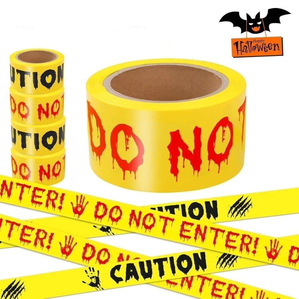 Blood Splatter Design Halloween Horror Caution Tape Bright Yellow Barrier Tape Security Barrier