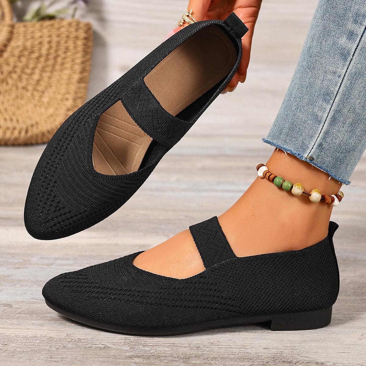 Women s new spring and fall casual breathable shoes comfortable and not tired feet stirrups fashion casual shoes 35 чёрный 1560₽