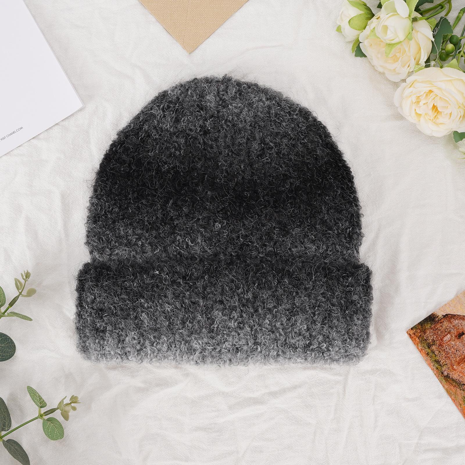 Winter new gradual change rainbow scarf versatile warm wool hat women s versatile scarf gradual change Maillard wear