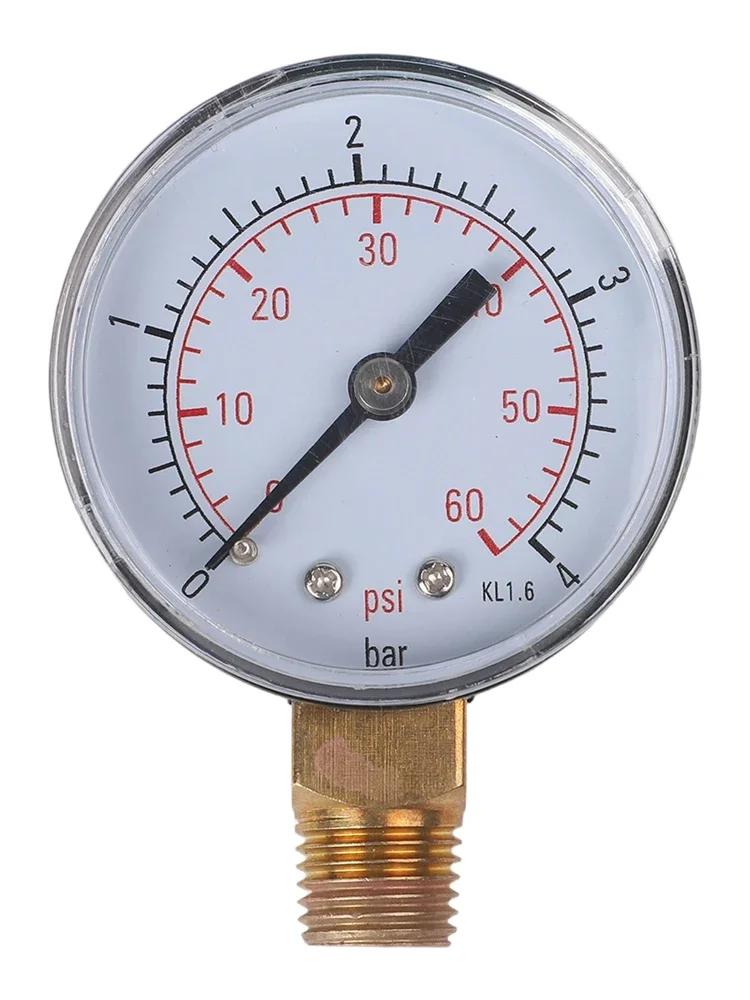 0-4 Bar Gauge Brass Pressure Gauge Versatile Compatibility Airtight Accuracy Easy Readability HVAC Applications
