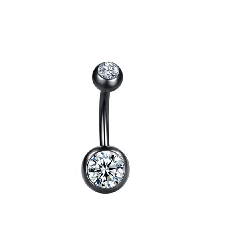 Stainless Steel Puncture ,Belly Button Ring Inlaid Stones ,Navel Navel Navel Belly Button Buckle Body Jewelry