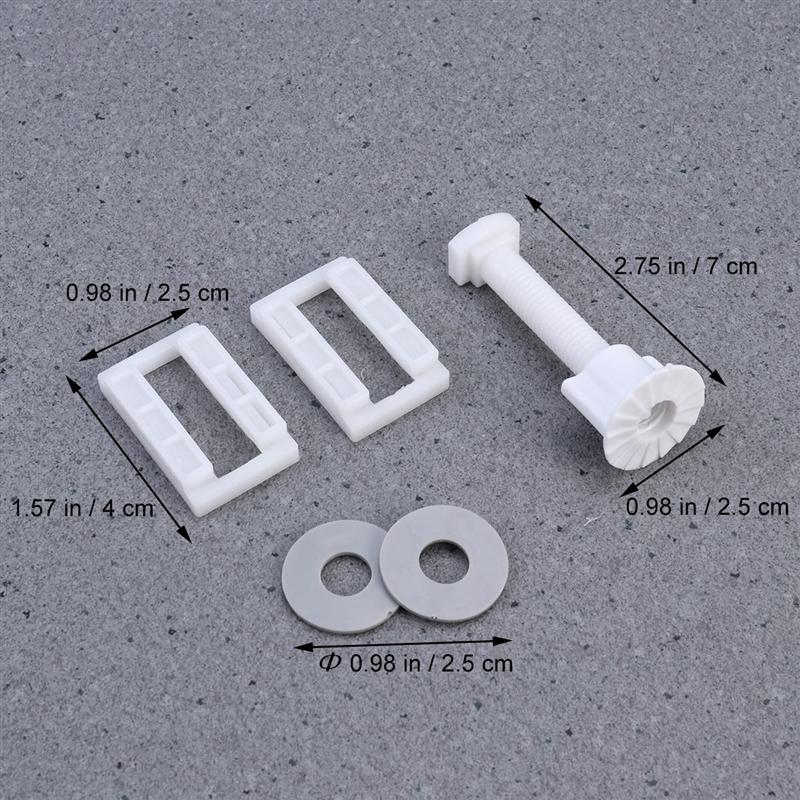 2 Set 39x39mm Toilet Seat Screws Plastic Long Lasting Easy to Use Fixing Hardware