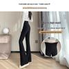 145 Women's High Waist Slim Black Micro Flare Pants - Summer Stretch Petite Fit
