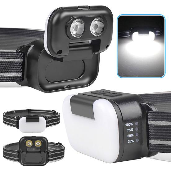 Outdoor LED Headlight 7 Modes 180 Degrees Adjustable IPX4 Waterproof Power Indicator Super Bright Fishing Riding Running Camping Headband Light