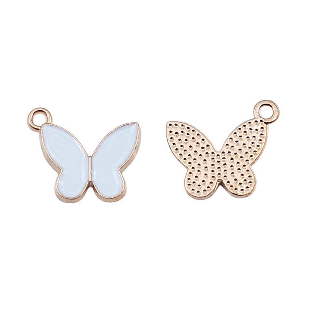 Enamel Charms Multi Color Butterfly Pendants For Floral Themed Jewelry