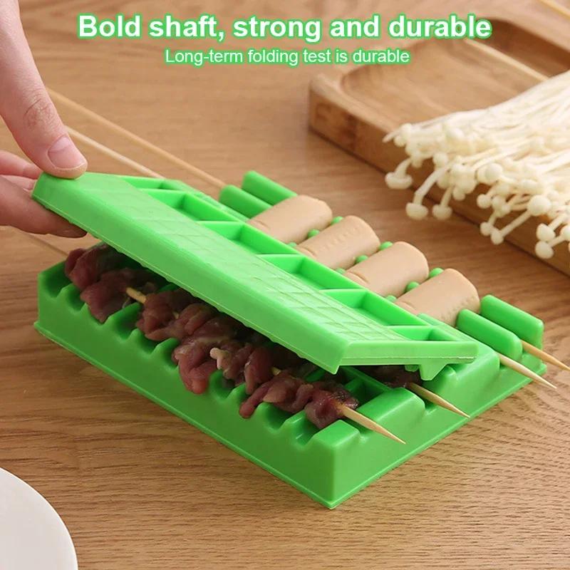 Barbecue Stringer Fast Skewer Kebab Maker Box Machine Beef Meat Vegetable String Grill Barbecue Kitchen Accessories Bbq Gadget