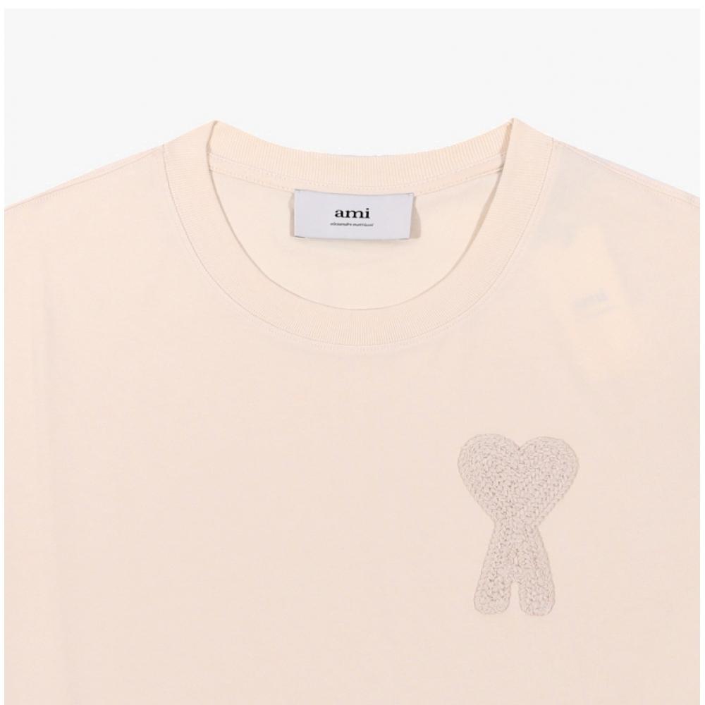 Ami HtS055 726 136 Ami De Coeur Tonal Crochet Heart Logo Women S Short Sleeve Tee