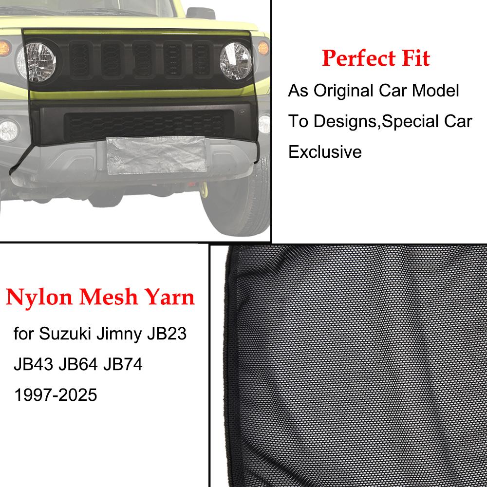 Car Front Bumper Insect Nets Mesh Grille Cover Mosquito Screen for Suzuki Jimny JB23 JB43 JB64 JB74 1997 Up Exterior Accessories