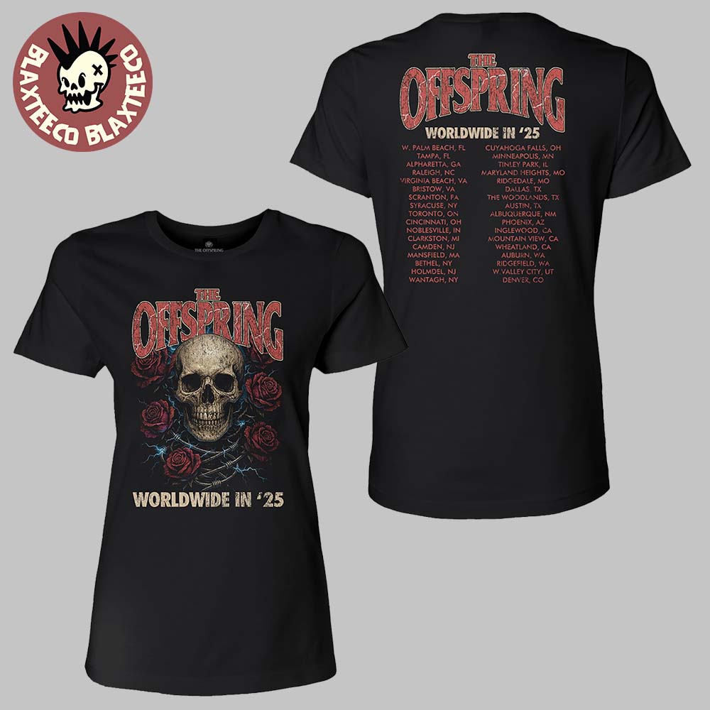 Y2k Retro Styl Krátký Rukáv Rocková Kapela Globální Severoamerické Turné 2025 Tričko Ležérní Móda Volný Top Unisex Top