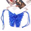 Lace Floral Side Tie Exotic Underpants T-Back T-pants Open Crotch G-string Thongs Panties Briefs