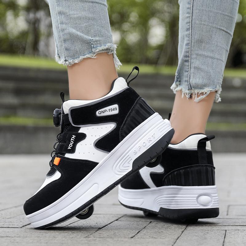 31-42 Boys Roller Skates Shoes Removable Flat Shoes Girls Roller Skates Sneakers for Kids