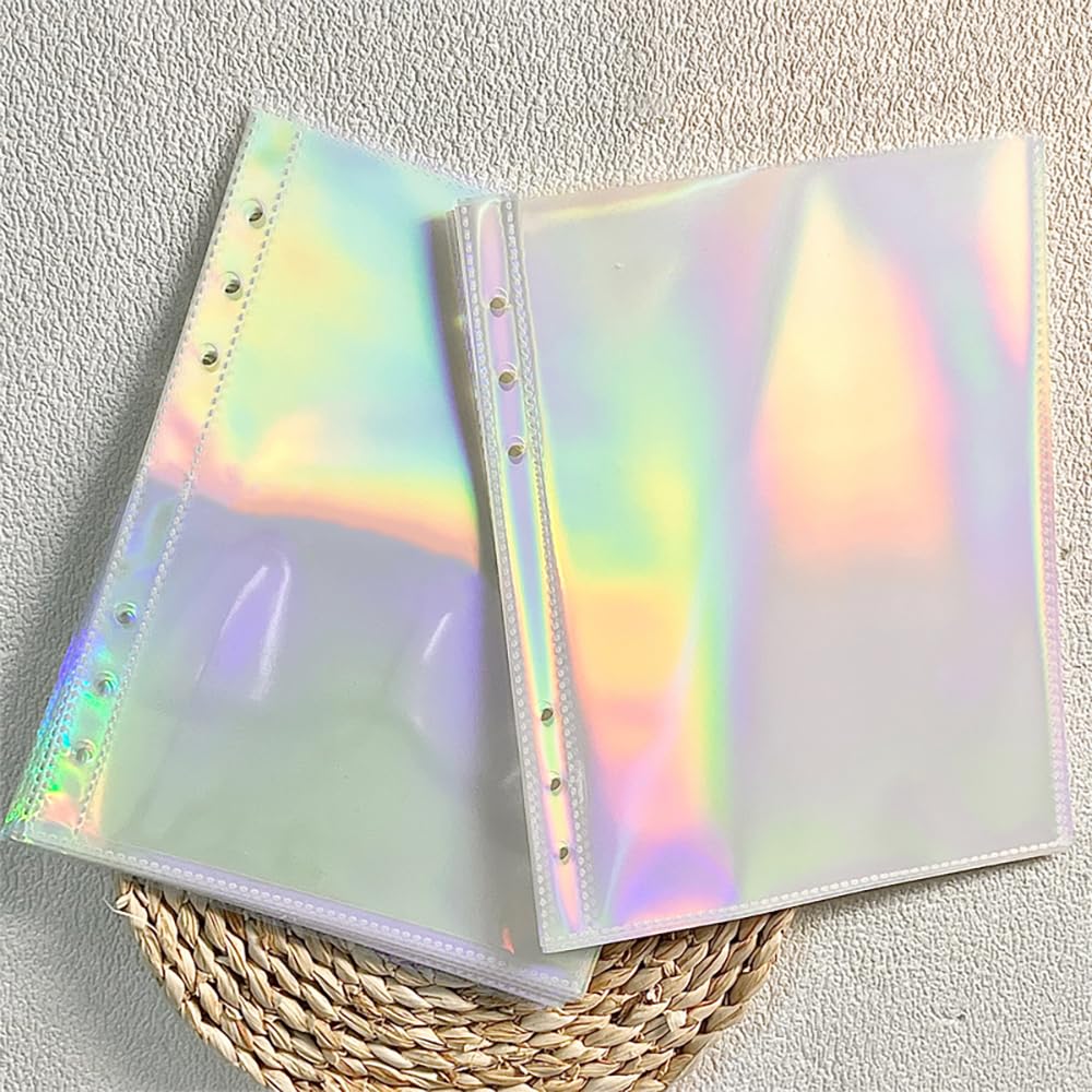 KDSSYFT Clear Pocket 20 A5 Sticker Book Holographic Ideal for Storing Business and Compatible with King Jim FabLab Adult Sticker Collection Binders