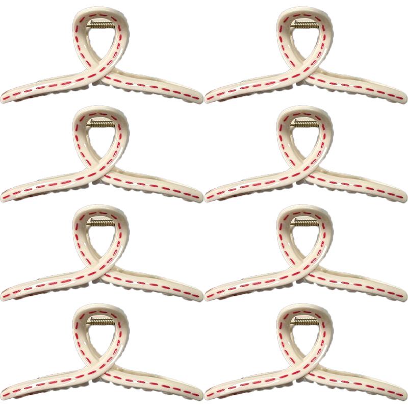 13cm Korean Hand-drawn Line Hair Clip Women's Summer New Fashion Simple Shark Clip Hair Accessories