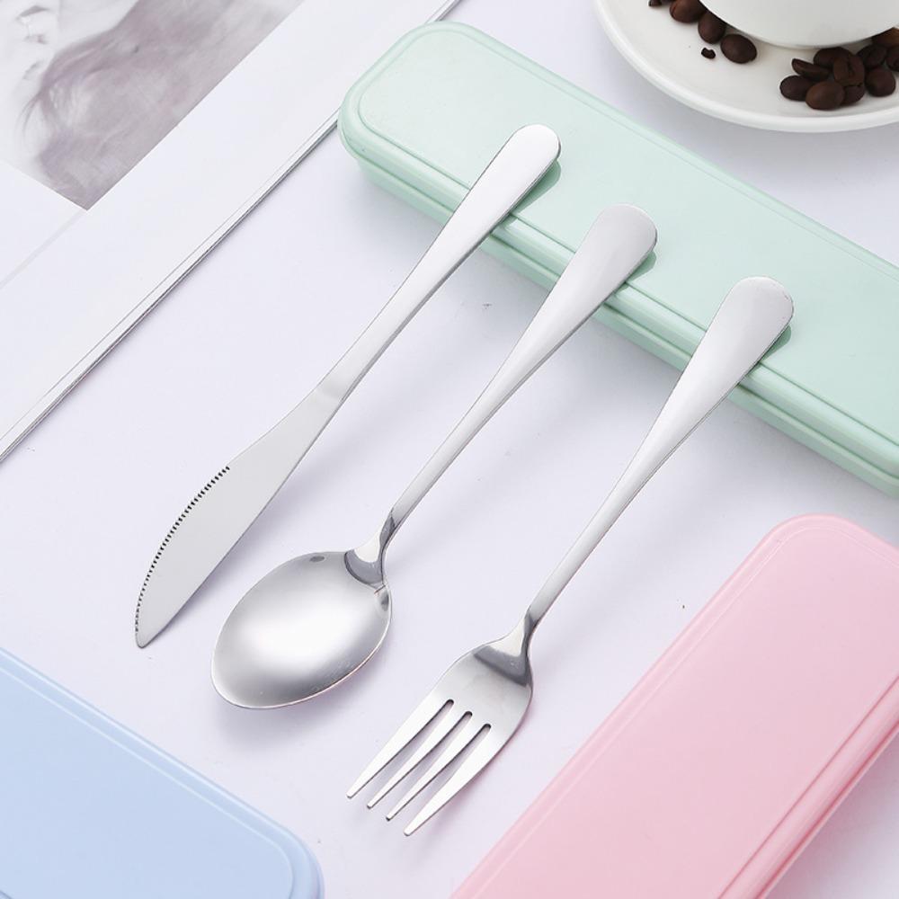 

3 шт./2шт Минималистичный набор столовых приборов из нержавеющей стали Полированная внешняя посуда Набор школьных