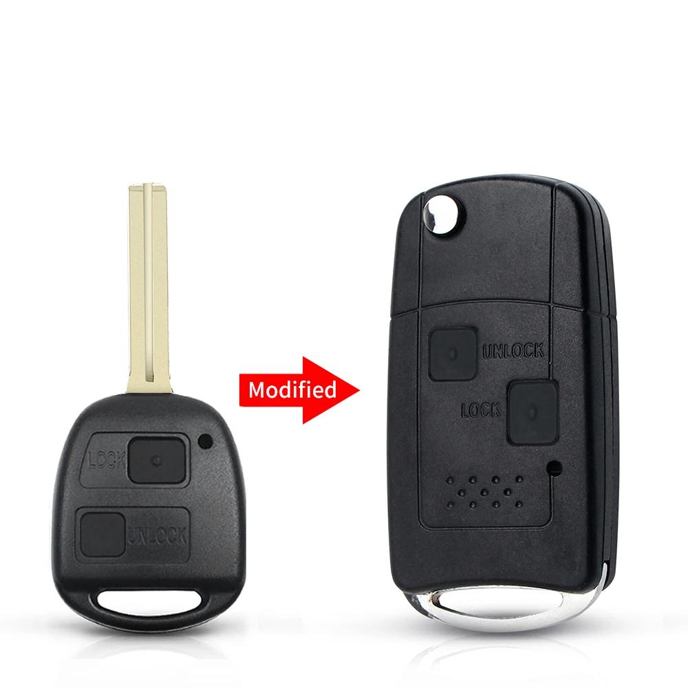 KEYYOU 2/3 Button Modified Flip Car Key Shell Case For Lexus Es Rx Is Lx Gs IS200 RX300 ES300 LS400 GX460 For Toyota Uncut TOY48