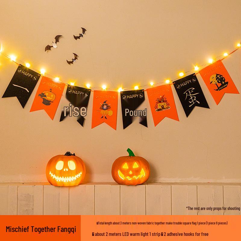 Luminous Halloween Party Pumpkin Bunting Decoration for Mall and Store Events