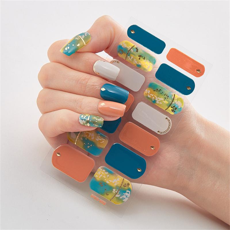 Pegatinas de Uñas de Cobertura Completa Esmalte de Uñas de Moda Decoración de Uñas Brillo Espumoso Autoadhesivas Manicura Diseñador Pegatina de Arte de Uñas