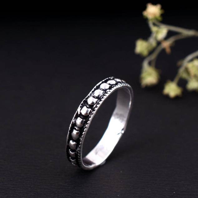 

Кільце від артриту з оксидованого срібла ручної роботи, регульоване, подвійне, з перехресним візерунком, бохо, племінна прикраса, подарунок для жінок та чоловіків 12 срібний