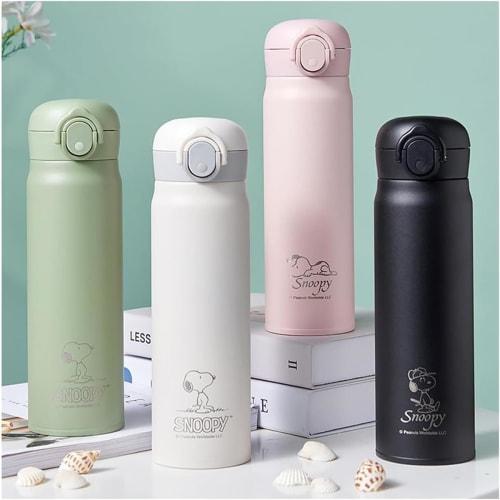 Snoopy Thermos Cup, Vacuum Insulated Stainless Steel Water Bottle, Keeps Drinks Hot or Cold, Cute, Large Capacity, Portable, Direct Drinking, Easy To