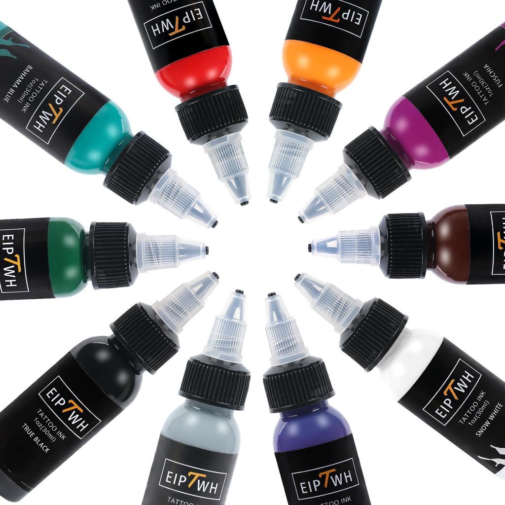 30ML Tattoo Ink - 10 Colors, Vibrant with Fine Particles, Easy to Apply