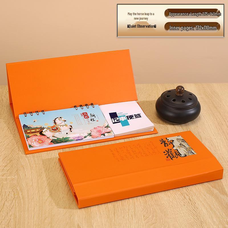 2026 Year of the Horse: Chinese Festive Desk Calendar - Weekly & Monthly Memo Planner