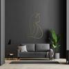 Metal Line Cat Silhouette Wall Art - Modern Minimalist Iron Decor