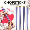5 paia di bacchette giapponesi antiscivolo di alta qualità coreano home hotel ristorante portatile cibo sano bastone per bacchette di sushi