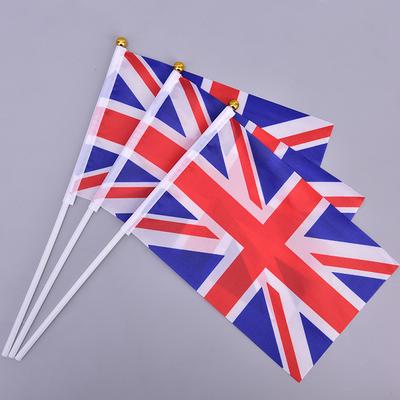 10 Adet Elde Tutulan Dalga Birleşik Krallık Bayrağı Parti Kutlaması Britanya Birleşik Krallık Bayrağı + Direk