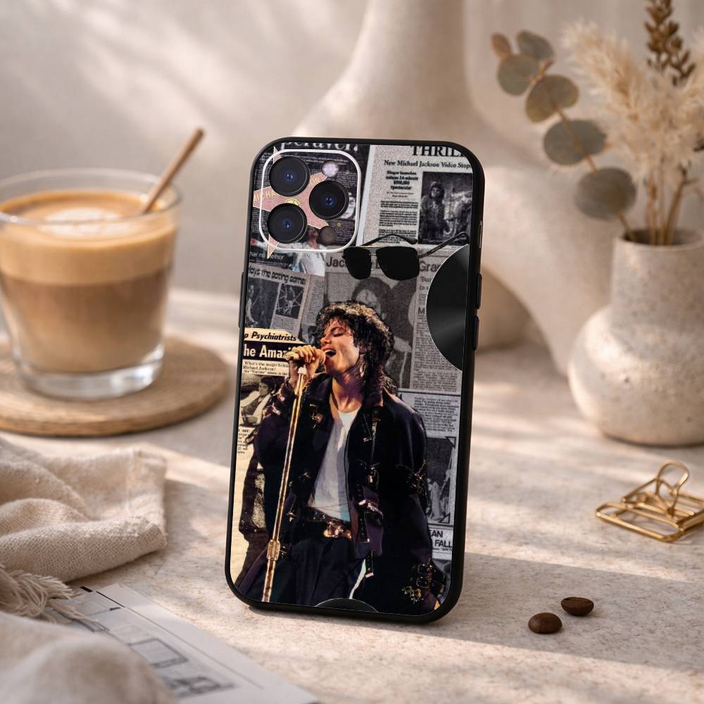 Michael Jackson Phone Case For iPhone17,16,15,14,13,12,Plus,Pro Max, 5G Others Soft Black Cover