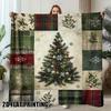 Ultra-Soft Flannel Throw Blanket Featuring a Christmas Reindeer Forest Print -Blanket Suitable for Beds Couches Chairs, Offices