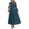 Autumn and winter 2026 new European and American women's clothing fashion V-neck pleated waist long-sleeved long dress dress women