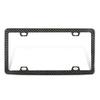 100% Real Black Carbon Fiber License Plate Frame Silm 4 Holes With Screws Caps Complies With US Canadian Mexico Standards License Plate Covers Frames