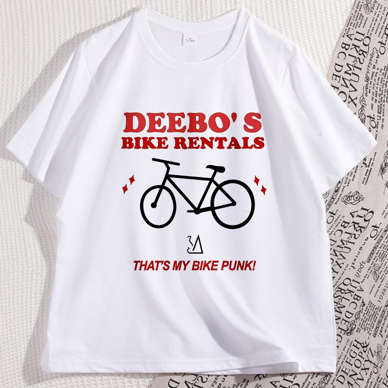 Deebos Bike Rentals Tshirt Casual Men Women Cotton Short Sleeve Tshirt Round Neck Casual Streetwear Graphic Tee Loose Tops