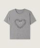 ROEM Heart Frill Short Sleeve T-Shirt (Melange Gray) Rmhwg23Yt1