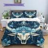 Cow Skull Pattern Bedding Home Decoration Birthday Gift (1 * duvet cover + 2 * pillowcase, without core)