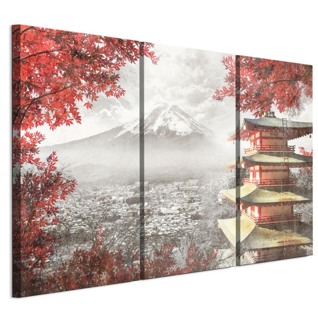 Picture On Italian Canvas 90 X 60 Cm Triptych - Asian Style - Nature Picture On Italian Canvas 120 X 80 Cm Triptych - Asian Style - Nature