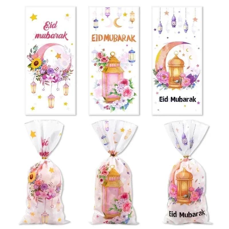 50-500PCS Eid Mubarak Candy Gift Bags Packaging Bag Ramadan Kareem Decor for Home Ramadan Muslim Islamic Party Decor Supplies