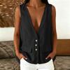 Women's Fashion Cotton Linen Sleeveless Vest, Jacket Cardigan for Casual Outwear