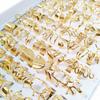 10Pcs Stainless Steel Open Ring Vintage Hollow Finger Ring