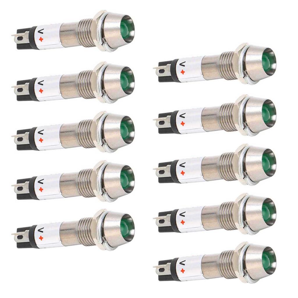 10pcs DC 12V Indicator Light Signal Lamp 8mm Mounting Hole Diameter Signal Light