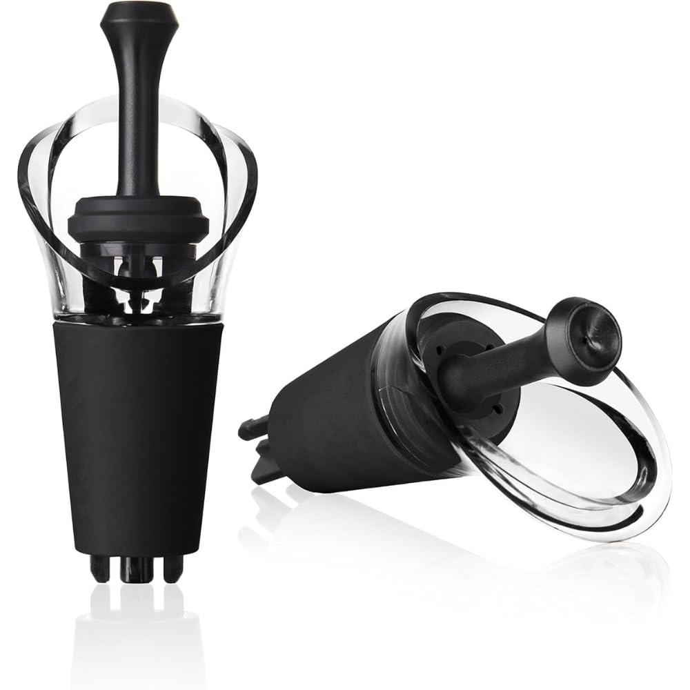 [Genuine Imported Product] vacu vin Wine Server & Saver Replacement Server Stopper (2 pieces) Black