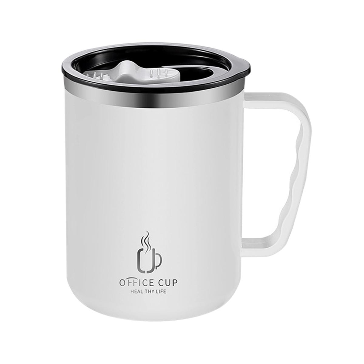 

Кружка для кофе с двойными стенками, с термоизоляцией, многоразовая, герметичная, для студентов, портативная, для путешествий, для офиса, термокружка из нержавеющей стали 304 401-500ml белый