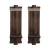 Large Candle Holder Wall Decoration For House, Two Sets Of Rustic Wooden Candle Holders With Floating Shelves For Fireplace Or Living Room
