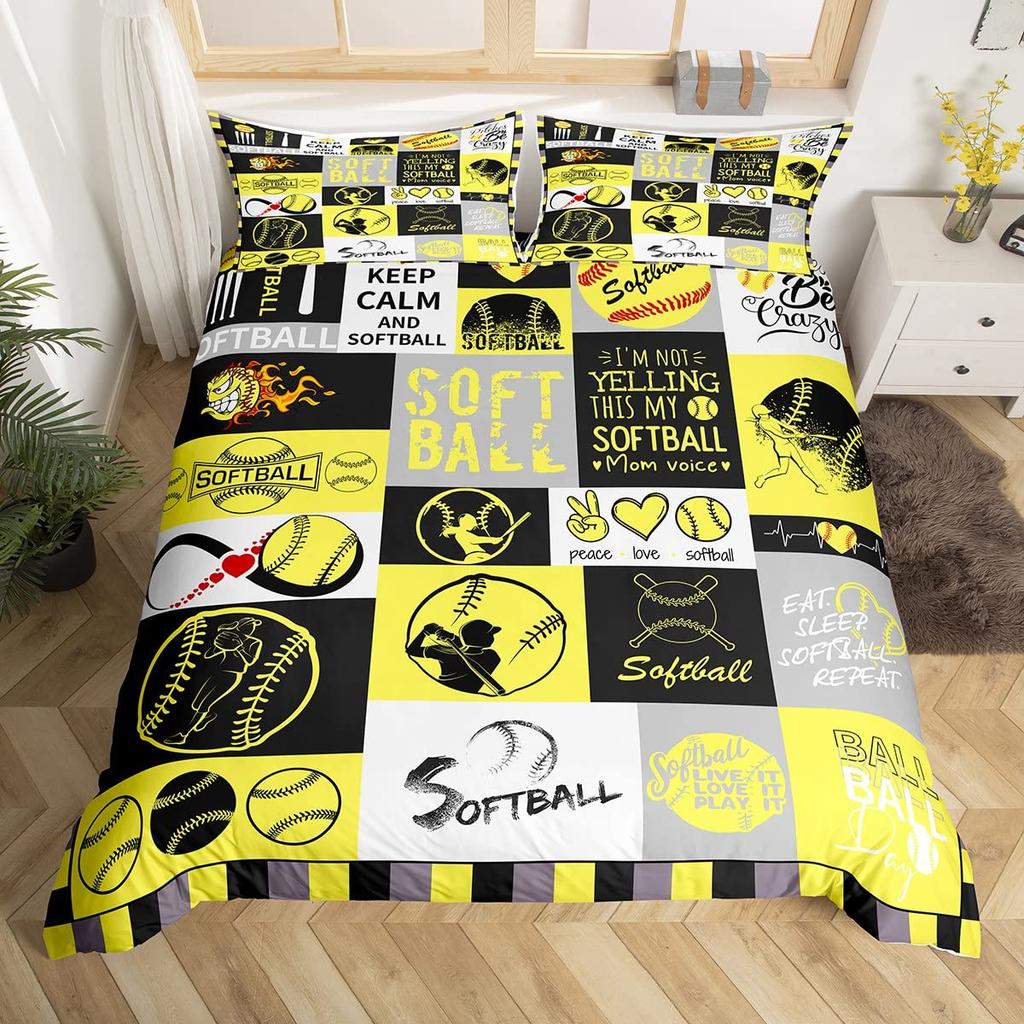 Cool Basketball Bedding Set, Neon Gradient Duvet Cover For Kids Teen Boys Girls, Comforter Cover Decor Room, Quilt Cover 3Pcs
