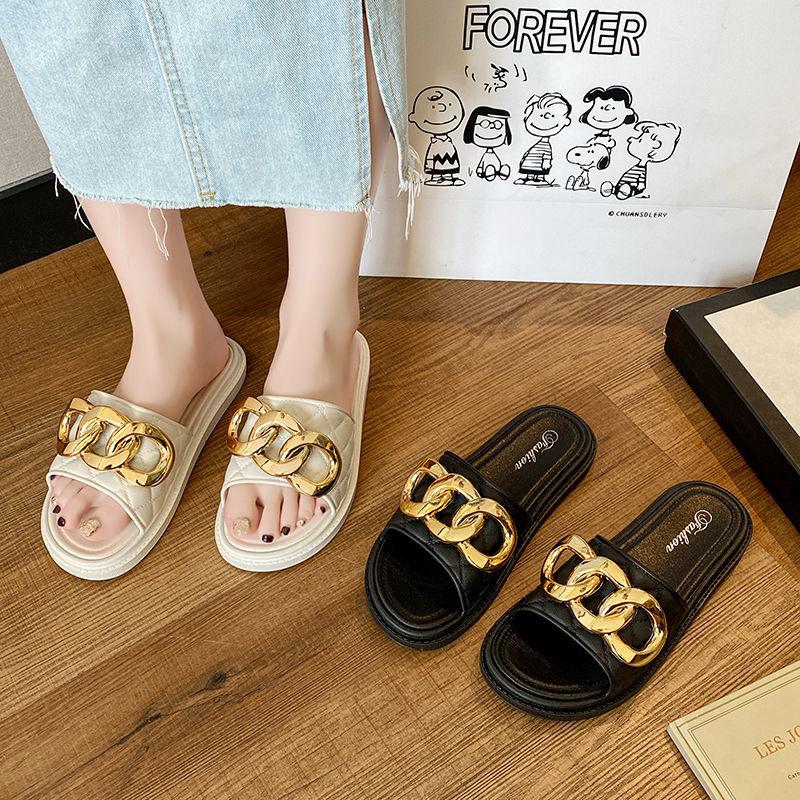 Sommer Neue Dicke Sohle Hausschuhe für Damen Oberbekleidung Modische und Bequeme Hausschuhe für Freizeit Strand Sandalen